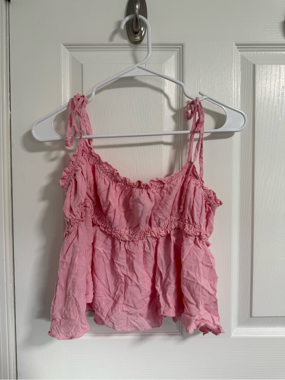 Alya Pink Tie-Shoulder Ruffle Camisole